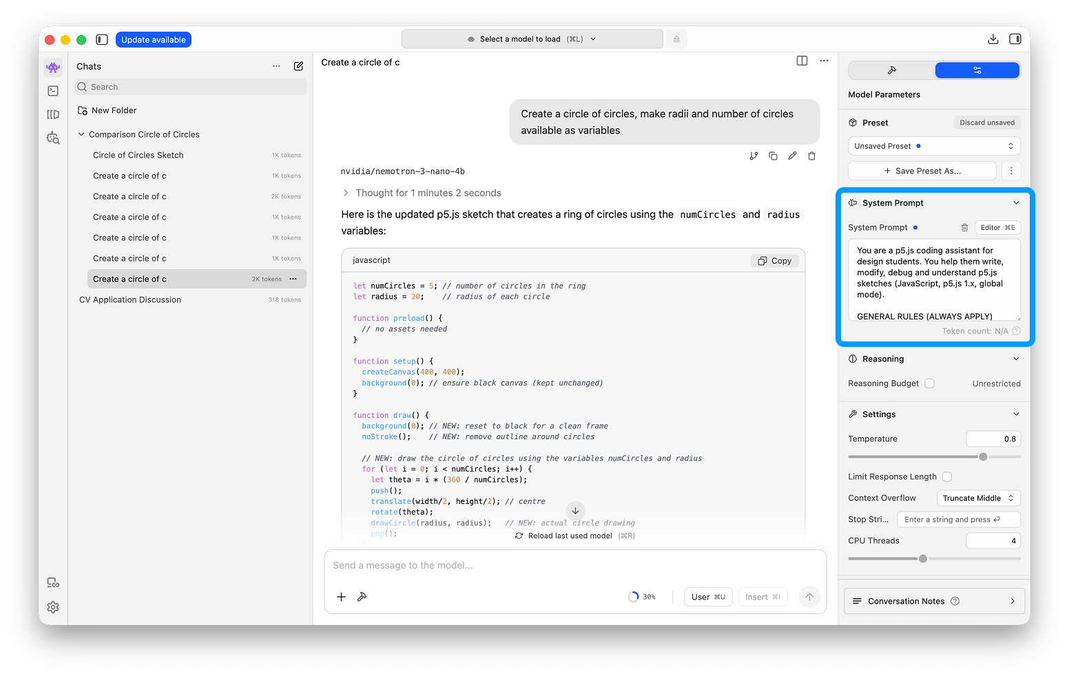 LM Studio: das Feld System Prompt